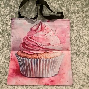 Pink Cupcake Tote Bag Nylon NWT 14” x15.50”